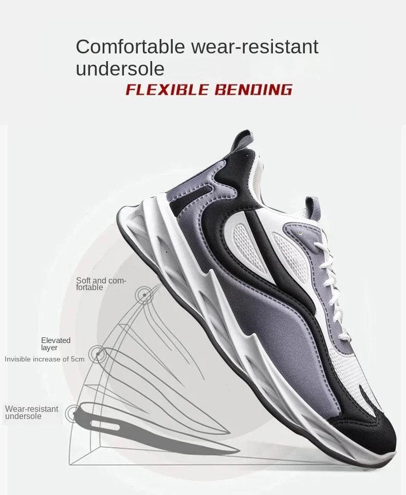 New Trendy Men's Sports Shoes Cushion Running Sneakers Outdoor Leisure Walking Jogging Trainers Soft Sole Breathable Footwear - Tasawoq