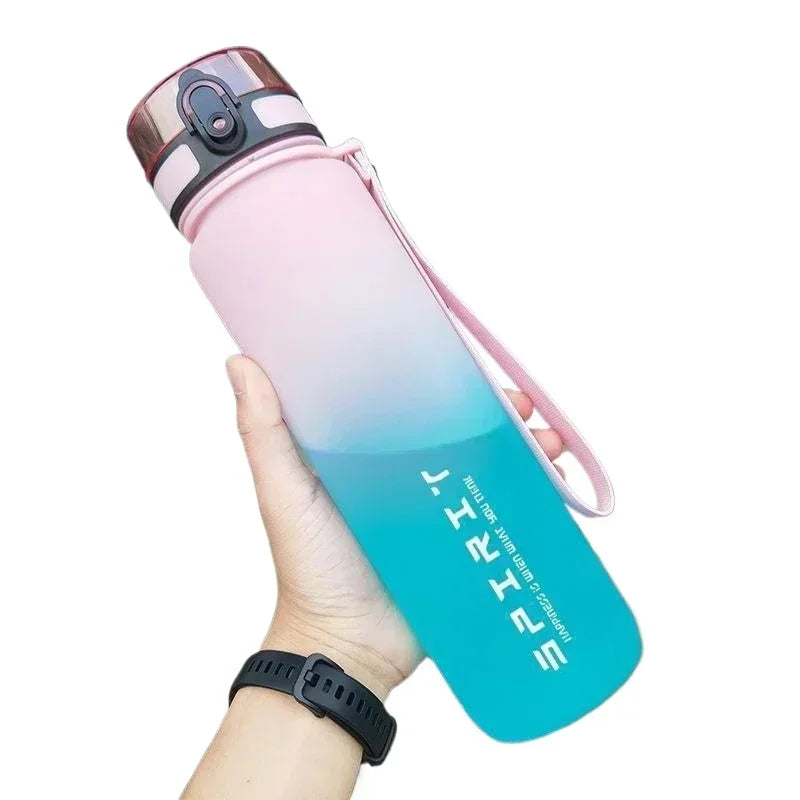 500ML/650ML/1000ML Sports Water Bottle Leak Proof Colorful Plastic Cup Drinking Outdoor Travel Portable Gym Fitness Jugs - Tasawoq