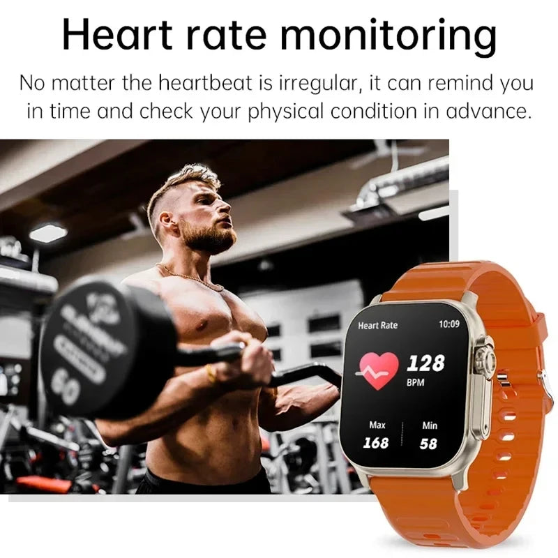 LAXASFIT T900Ultra Smartwatch Bluetooth Talk Smartwatch Message Alert Heart Rate Monitor Sports Watch for Android IOS Men Women - Tasawoq
