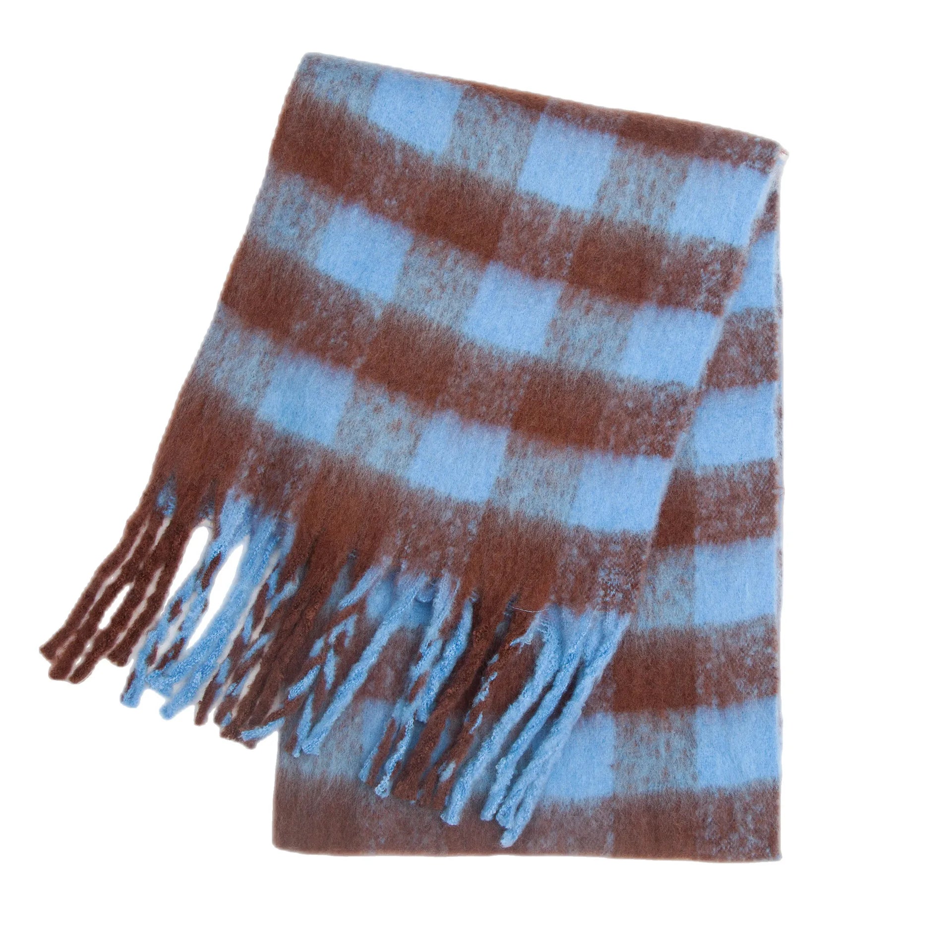 2025 Winter Thick Warm Scarf Women Cashmere Shawl and Wraps Pashmina Neckerchief Bufanda Female Rainbow Hairy Tessel Echarpe New - Tasawoq