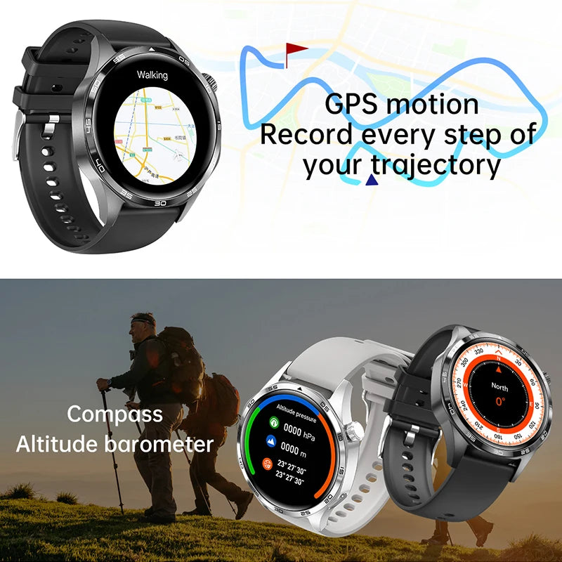 GT5 PRO Smart Watch Men Watch 5 Pro AMOLED HD Screen Bluetooth Call GPS Trajectory NFC Heart Rate Compass SmartWatches 2024 New - Tasawoq