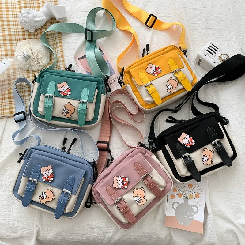 Korean Style Canvas Shoulder Bag For Women New Fashion Female Crossbody - Tasawoq
