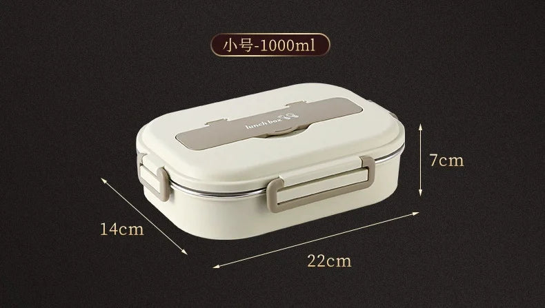 304 Stainless Steel Insulated Lunch Box Office Workers Sealed Portable Lunch Box with Bag Students Kids Commercial Bento Box Set