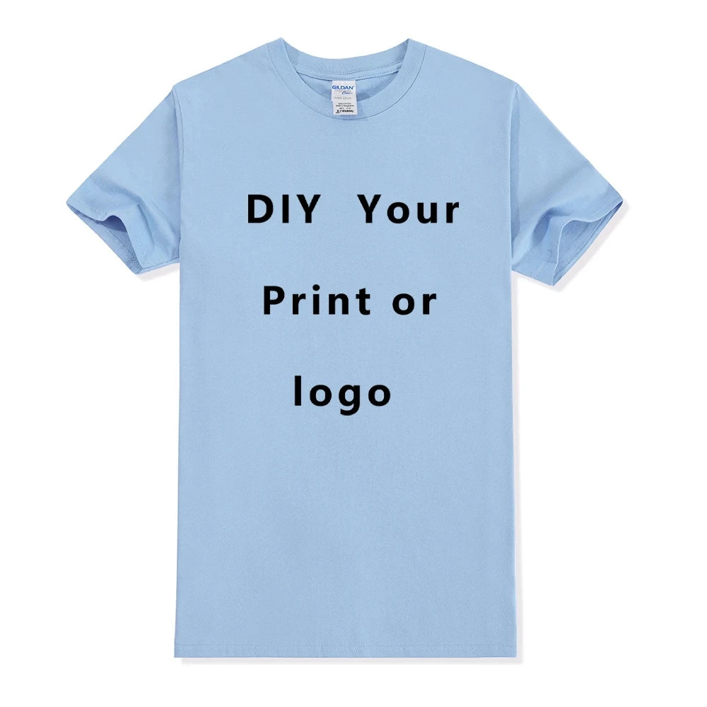 Custom T shirt Women Men Customised Printed 100% Cotton Short Sleeve Your Logo Photo Brand Text Tee Personalize Graphic Clothing - Tasawoq