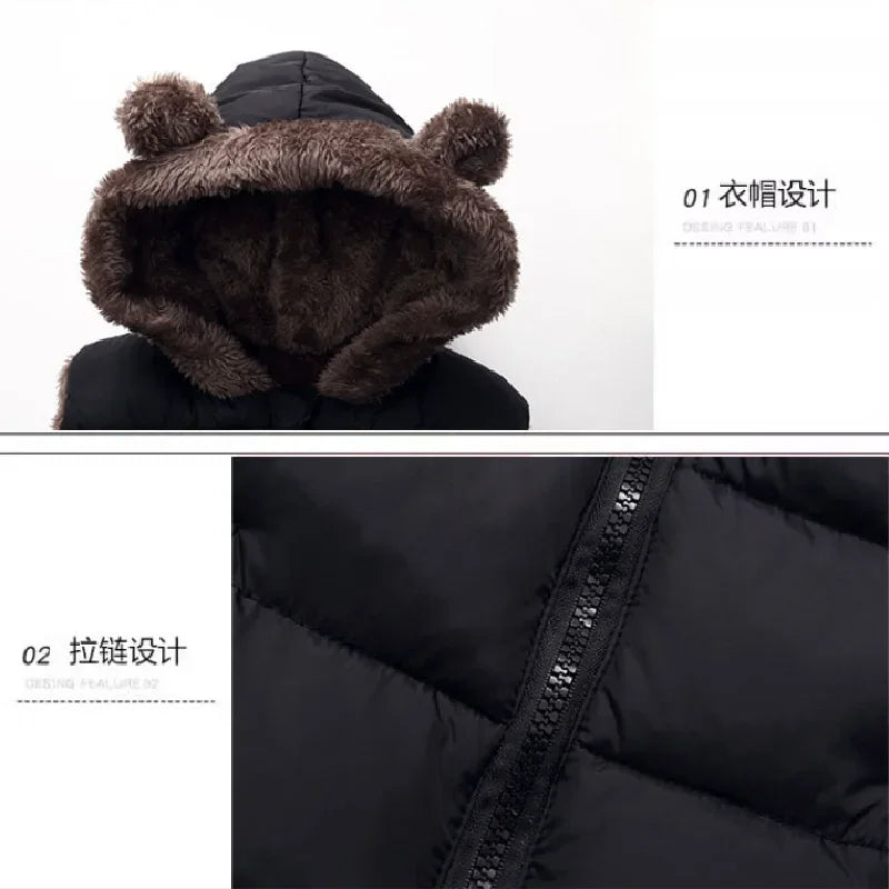 New Hooded Down Vest Coats Autumn Spring Baby Thick Warm Waistcoat Kids Outerwear Children Clothing Boys Girls Jackets Vest 2-6Y - Tasawoq