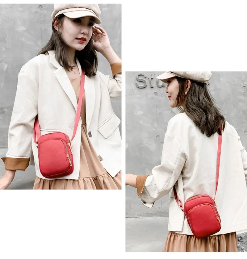 Women Bag Waterproof Shoulder Bag Crossbody Zipper Mobile Phone Lady Female Multifunction Handbag Wrist Purse Womens Pouch - Tasawoq
