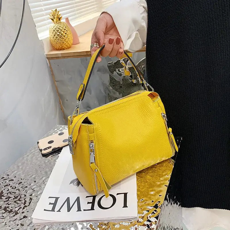 100% Genuine Leather Women Handbags Cowhide Women Shoulder bag Fashion Luxury Ladies Messenger Bags High Quality Female Tote bag - Tasawoq
