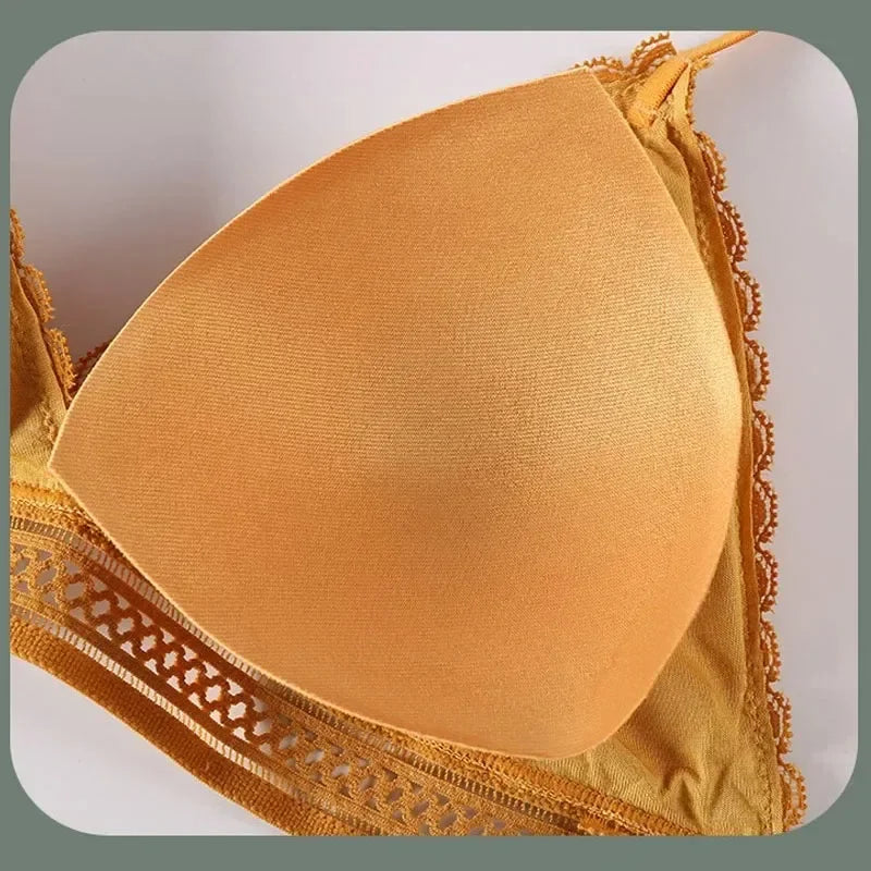 Sexy Floral Lace Bra Top For Women Push Up Female Lingerie breathable Bralette Removable Pad Thin Fashion New Wireless Bras - Tasawoq
