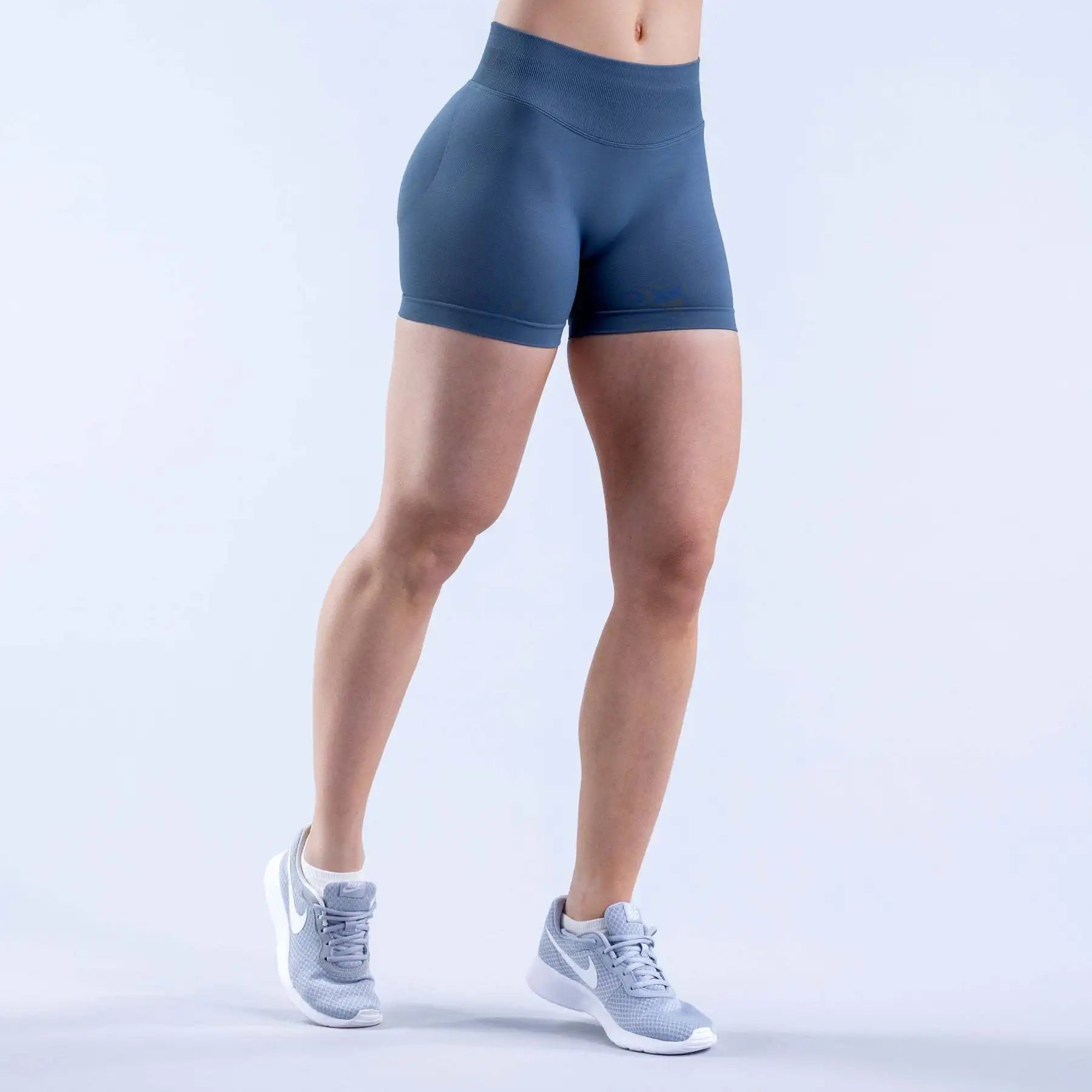 NCLAGEN Women Low Rise Impact Shorts Sports Workout Gym Running Seamless Leggings Scrunch Booty Hip Lifting Yoga Biker Shorts - Tasawoq