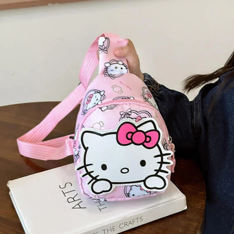 Kawaii Sanrio Hello Kitty Chest Bag Crossbody Bags Kuromi My Melody Cinnamoroll Messenger Shoulder Handbag for Women Toys Girls - Tasawoq