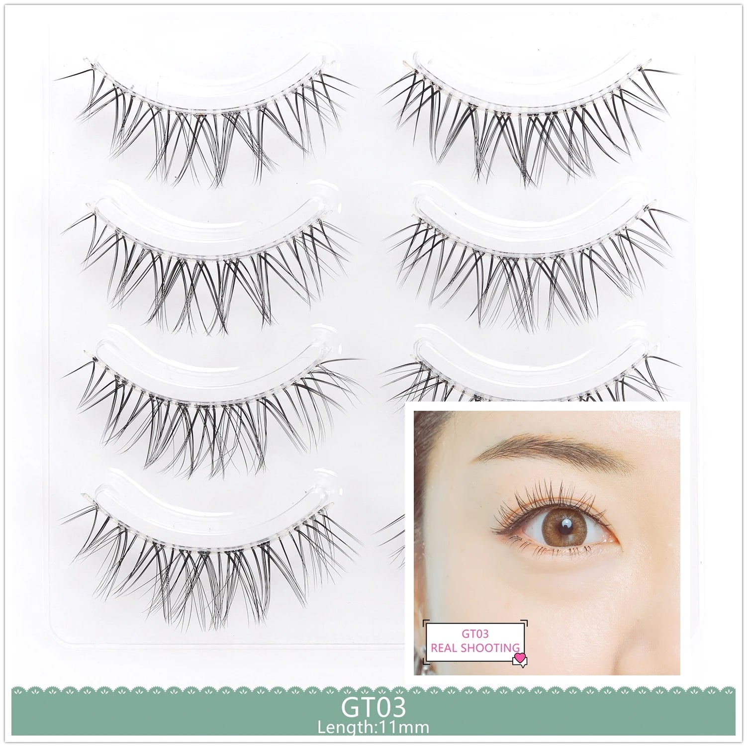 4pairs Natural False Eyelashes Thin Band Hand Made Short Lighter Eyelash Cosplay Korean Fashion Wispy Extension Makeup Tools - Tasawoq