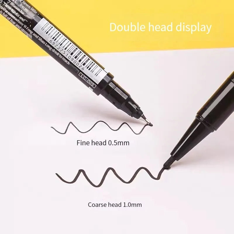 10Pcs/set Double Tip Art Black Blue ink Permanent Paint Marker Pen for Plastic Wood Stone Metal Glass Doodling Marking Graffiti