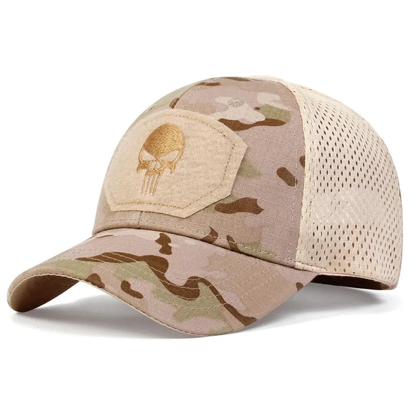 2025 NEW Skull Embroidered Top with Patch Breathable Baseball Caps Spring and Autumn Outdoor Adjustable Casual Hat Sunscreen Hat - Tasawoq