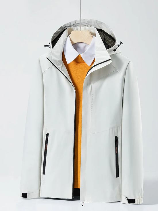 Spring Autumn Casual Jacket Men/Women Outdoor Waterproof and Windproof Hooded Windbreaker Coats - Tasawoq