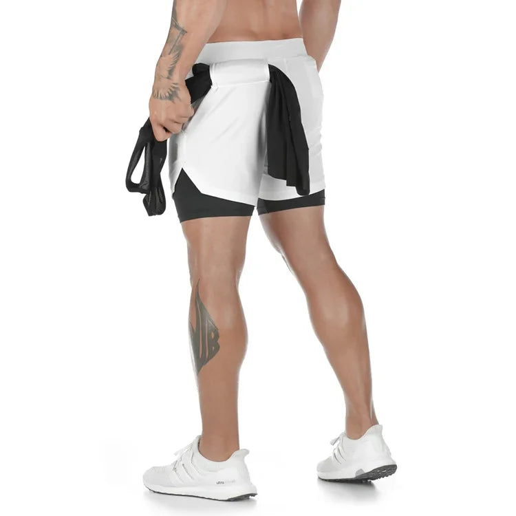 Camo Running Shorts Men Gym Sports Shorts 2 In 1 Quick Dry Workout Training Gym Fitness Jogging Short Pants Summer Men Shorts - Tasawoq