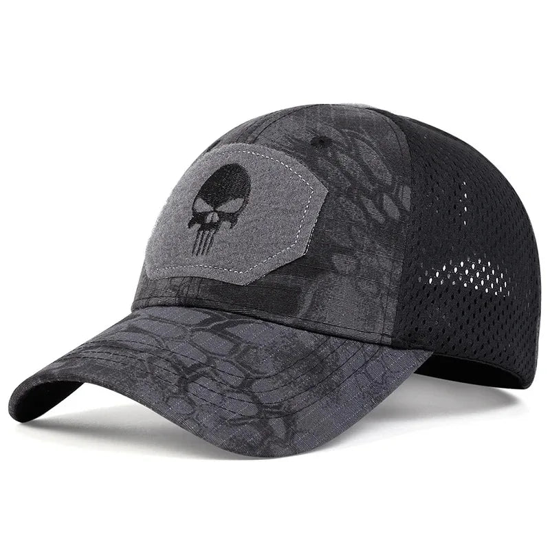 2025 NEW Skull Embroidered Top with Patch Breathable Baseball Caps Spring and Autumn Outdoor Adjustable Casual Hat Sunscreen Hat - Tasawoq