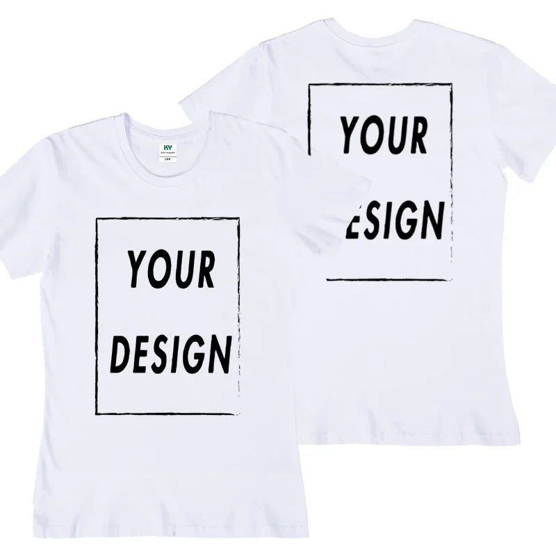 UE Size Custom Team T-shirt for Women, Add Your Own Design in Front and Back, Print and Text, High-quality T-shirt for Men - Tasawoq