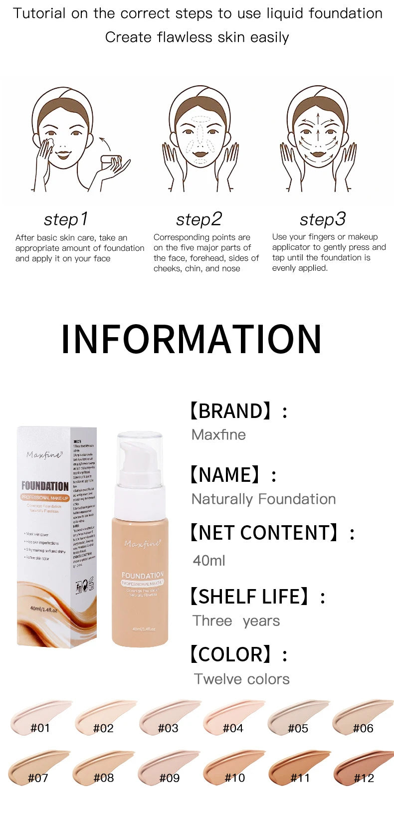 Liquid Foundation Effective Concealer Waterproof Sweat-resistant Makeup Professional Cosmetics - Tasawoq