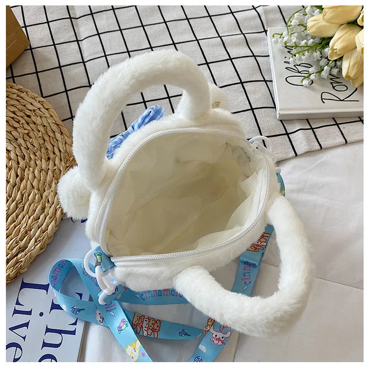 Sanrio Bag Kawaii Kuromi Cinnamoroll My Melody Cartoon Anime Plush Handbag Cosmetic Bag Travel Storage Bag Women Girl Gifts - Tasawoq