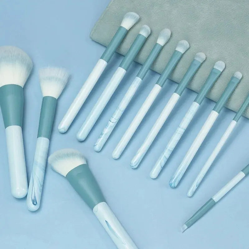 12PCS Makeup Brush Set Ultra Soft Powder Makeup Tools Beginner Point Blush Brush Concealer Brush Knife Edge Eyeliner Brus - Tasawoq