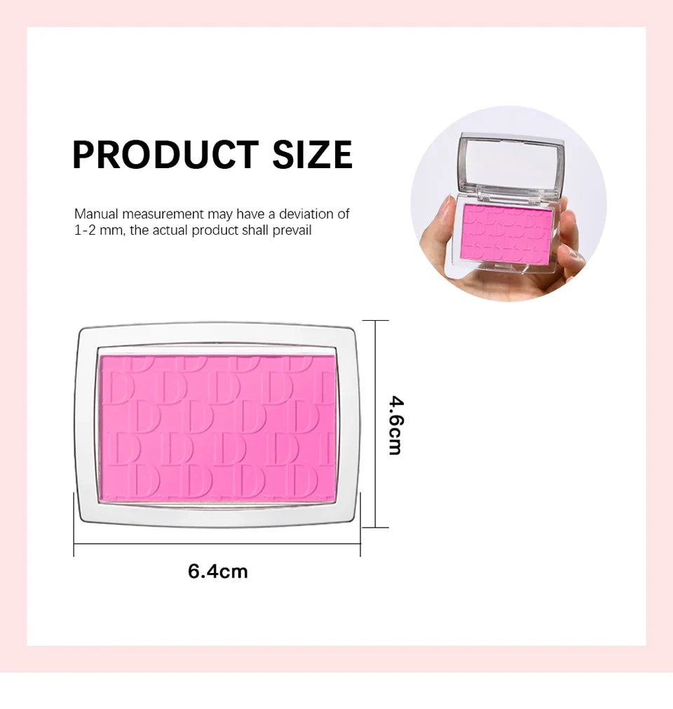 Blush Matte Natural Cheek Tint Brighten Face Waterproof Face Contouring Cosmetics Blush Powder Soft Female Makeup For Cheeks - Tasawoq