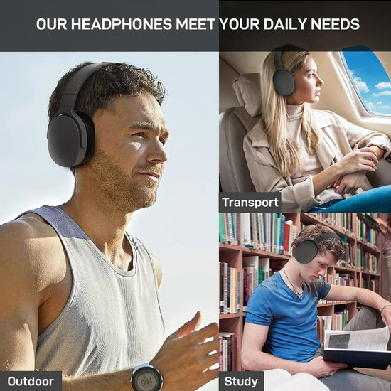 #P2961 Wireless Bluetooth 5.3 Headphones Over Ear Hifi Stereo Headset True Sports With Earphones TF/AUX Music Player with HD Mic - Tasawoq
