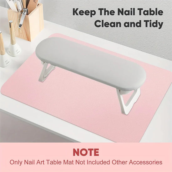 Nail Art Table Mat Foldable Hand Rest Pad For Nail Armrest Cushion Waterproof Scratch Dirt Resistant Leather Studio Desk Mat - Tasawoq