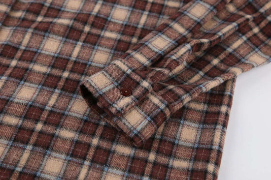Spring Autumn Vintage Plaid Checkered Shirt Women's Long Sleeve Blouse Loose Single Breasted Casual Shirt - Tasawoq