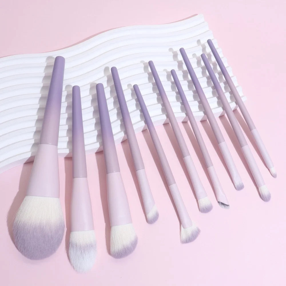 12PCS Makeup Brush Set Ultra Soft Powder Makeup Tools Beginner Point Blush Brush Concealer Brush Knife Edge Eyeliner Brus - Tasawoq