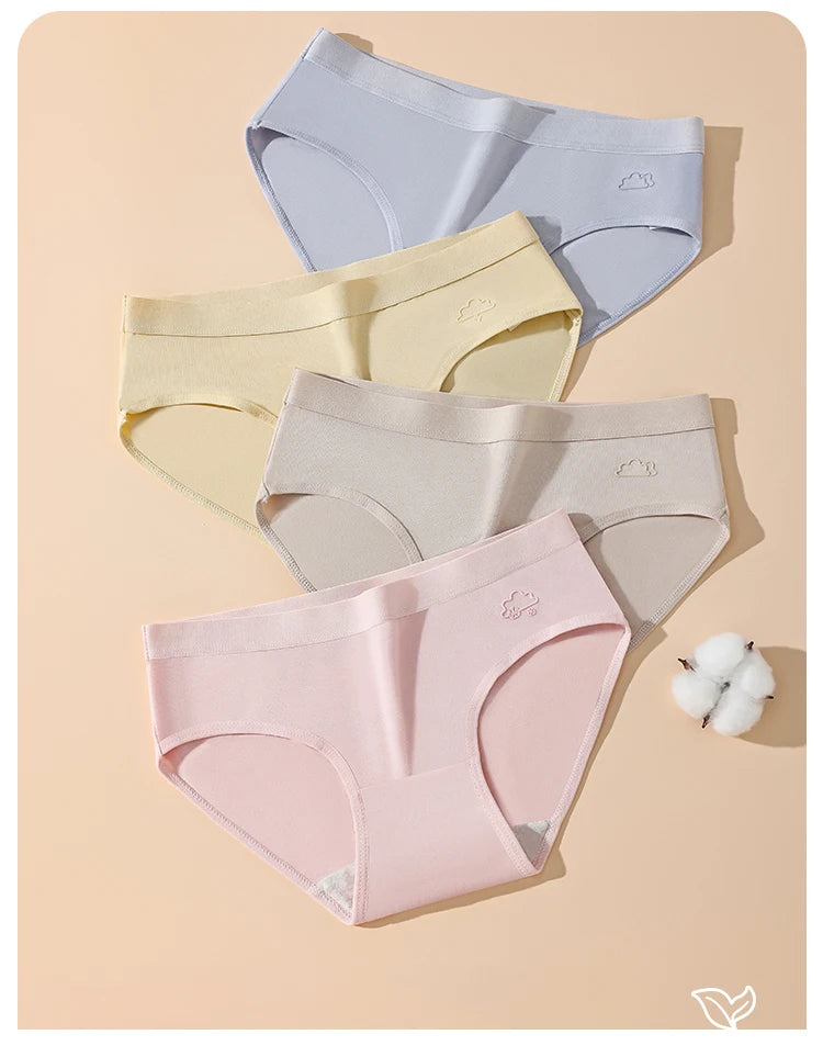7Pcs Week Pants Cotton Women Panties Breathable Solid Underwear Cute Girls Briefs Soft Underpants Sexy Low Waist Female Lingerie - Tasawoq
