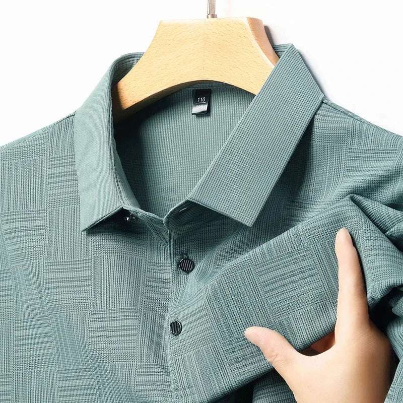 2024 Men's New Printed Business Casual Short sleeved POLO Shirt Fashion Short sleeved Comfortable and Breathable Top - Tasawoq