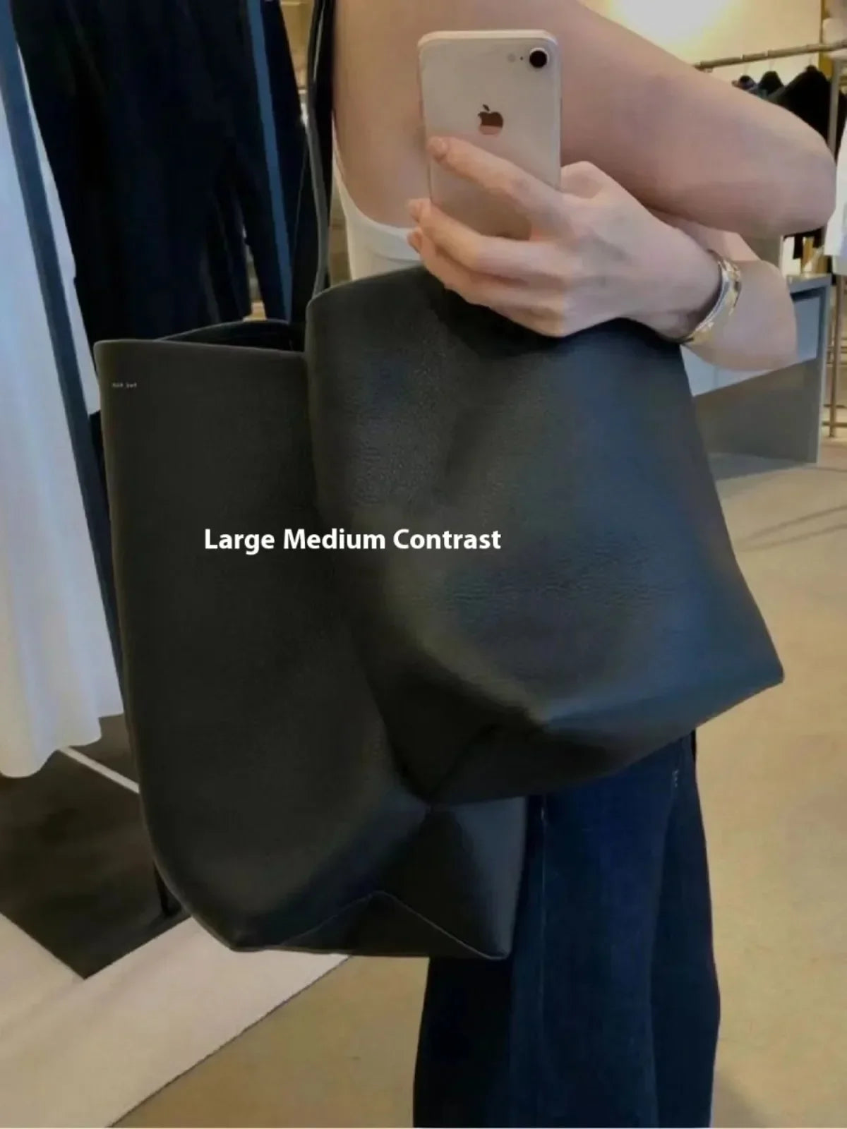 Large Capacity Women Bag Lazy Tote Leather Single Shoulder Bag Genuine Leather Handbag Casual Daypack Waist Pack Bucket Handbag - Tasawoq