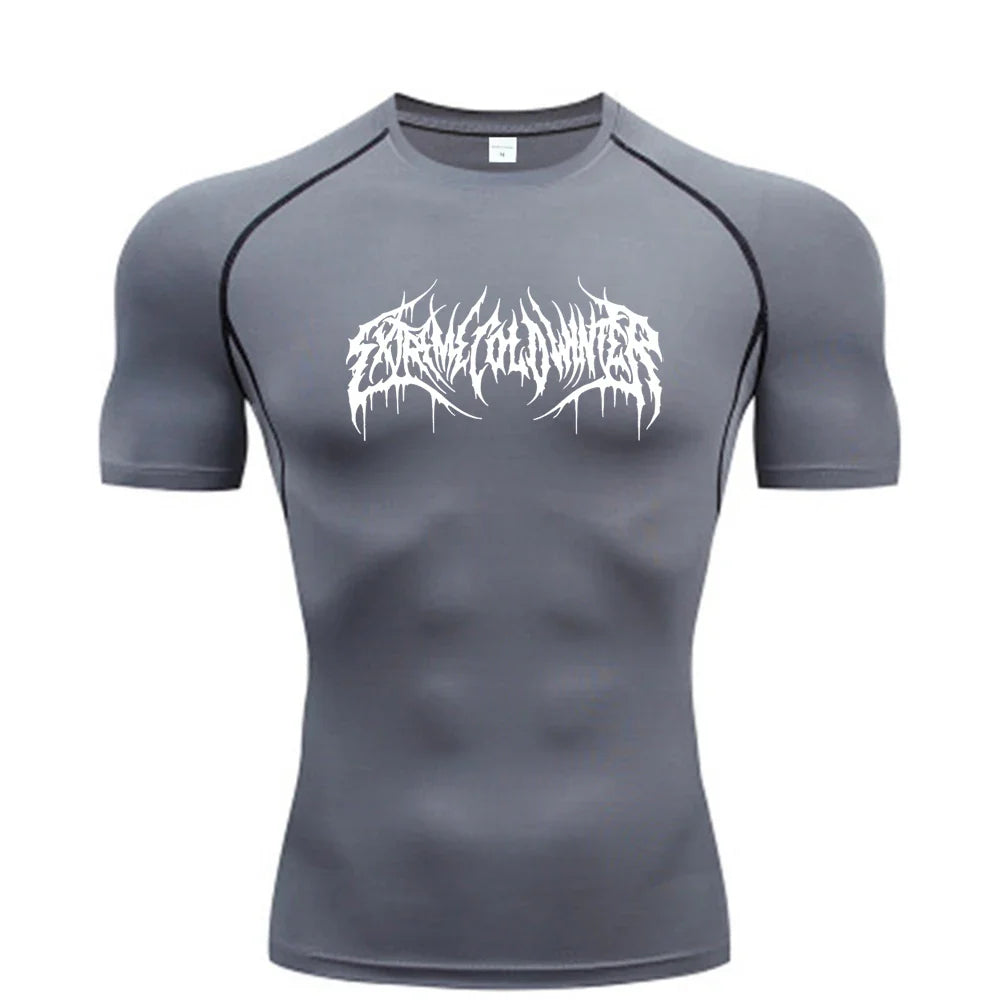Summer Compression Sweatshirt Short Sleeve Men's Fitness T-Shirt Running Quick-Dry Top Gym Workout Bodybuilding T-Shirt S-3XL - Tasawoq