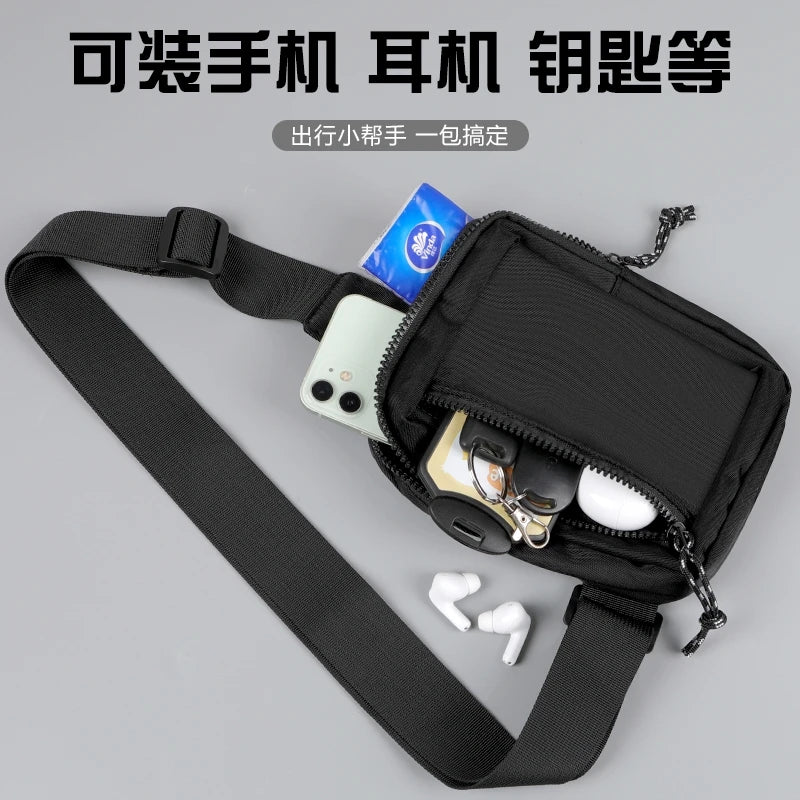 Casual single-shoulder crossbody mini chest bag for men and women, perfect for carrying a phone while running, jogging, or worki - Tasawoq