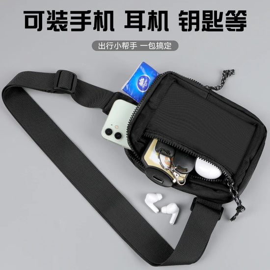 Casual single-shoulder crossbody mini chest bag for men and women, perfect for carrying a phone while running, jogging, or worki - Tasawoq