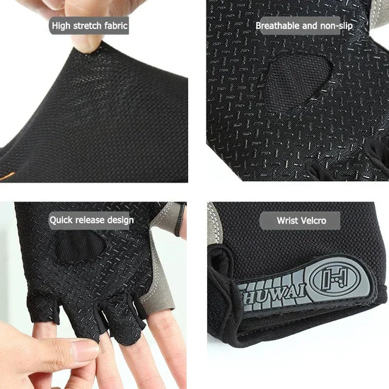 Gym Gloves Fitness Training Fingerless Men Women Bodybuilding Exercise Sports Gloves for Cycling Bicycle Anti Slip Breathable - Tasawoq