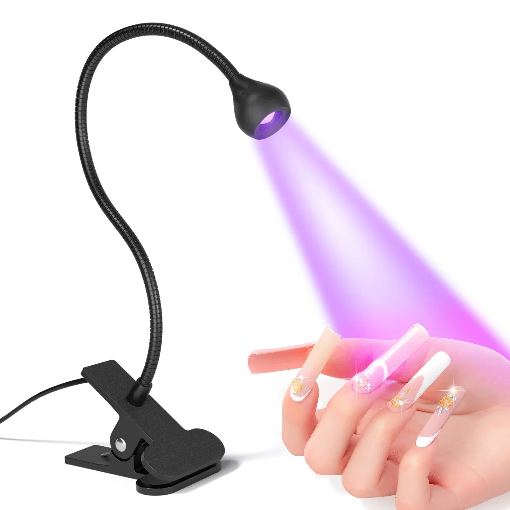 Nail Dryer Light UV Nail lamp 395nm Wavelength Clip-on Desk Mini USB For Gel Nails ongle Manicure Salon Tools - Tasawoq