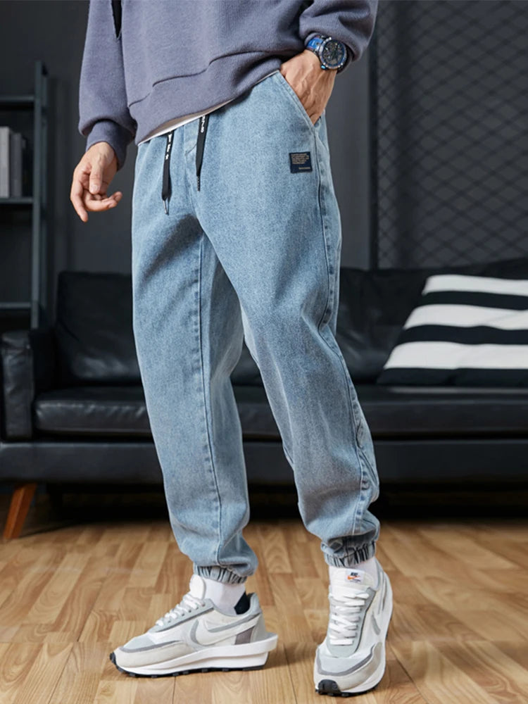 Big Size Men's Jogger Jeans 6XL 7XL 8XL Streetwear Black Blue Casual Denim Cargo Pants Stretch Cotton Taper Jeans Baggy Trousers - Tasawoq
