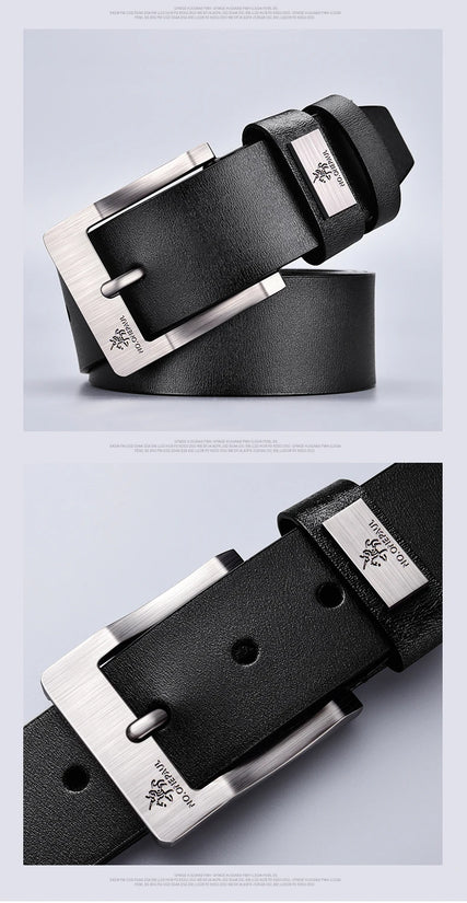 New Trend Men's High Quality Buckle Jeans Cowhide Casual Belt Business Denim Belt Men's Fashion Designer - Tasawoq