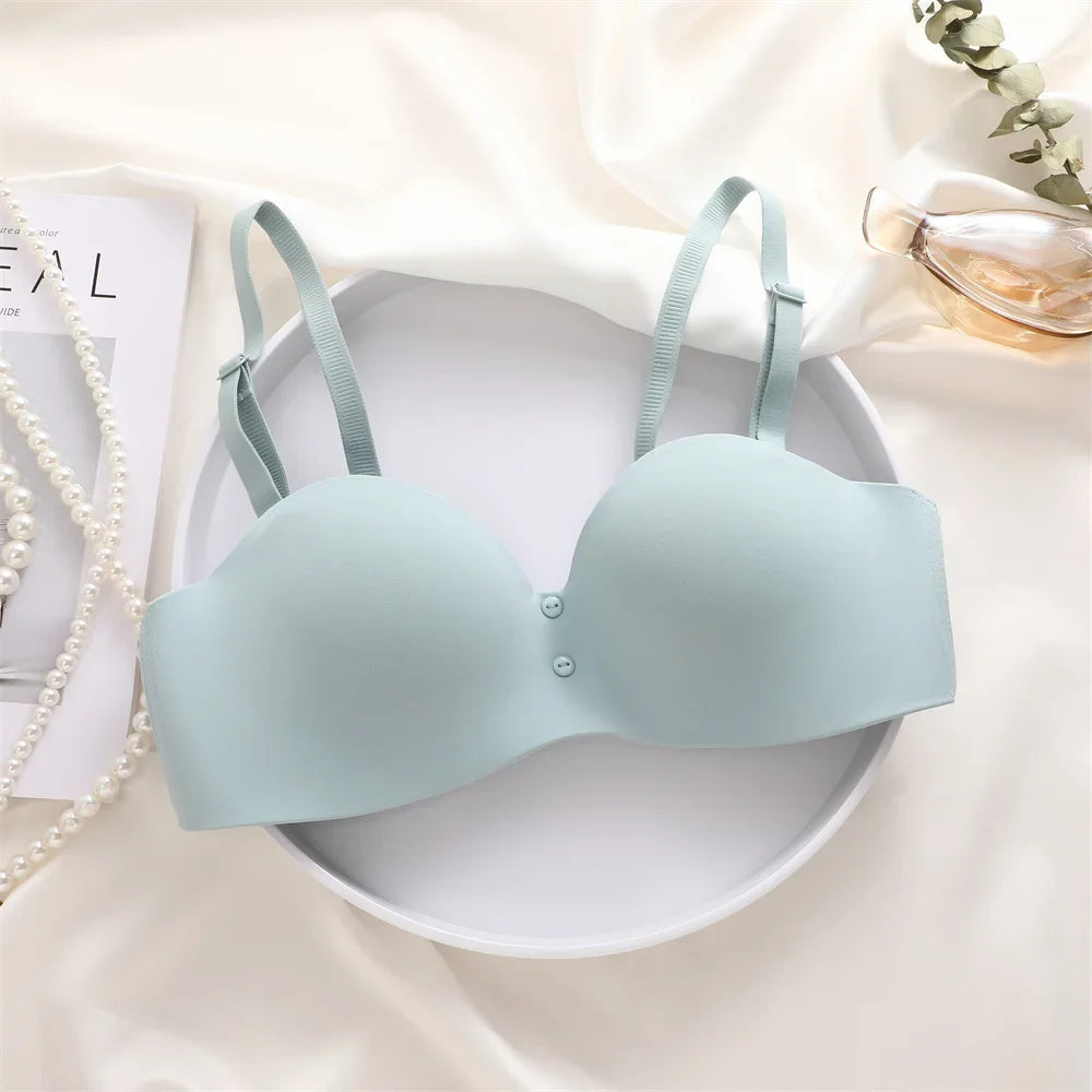 Women Sexy Seamless Bras Adjustable Push Up Brassiere No Steel Female Comfortable Underwear Ladies Solid Color Lingerie Bralette - Tasawoq