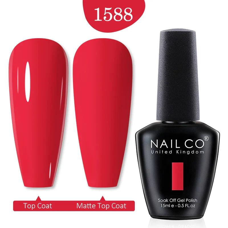 NAILCO Red Colors Series 15ML Nail Gel Polish Nail Supplies Semi Permanent For Nail Art Manicure Soak Off LED UV Hybrid Varnish - Tasawoq