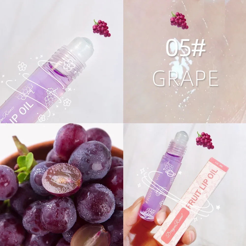 Roll-On Lip Oil, Moisturizing and Hydrating Lip Gloss, Nourishing Lip Balm Liquid for Smooth and Soft Lips, Long-Lasting Shine - Tasawoq