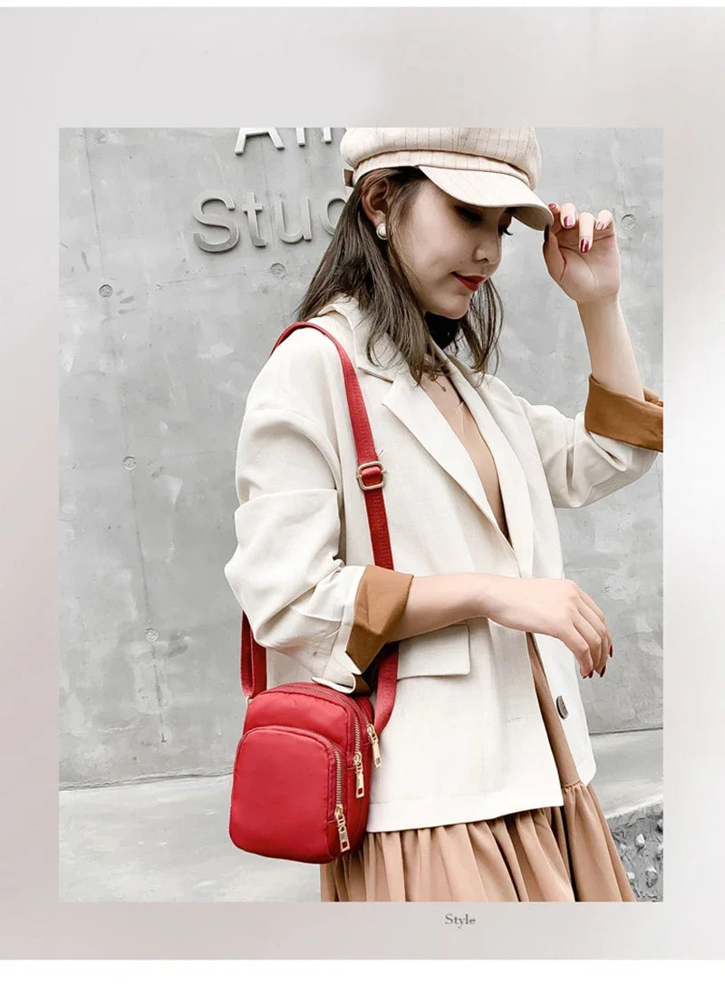 Women Bag Waterproof Shoulder Bag Crossbody Zipper Mobile Phone Lady Female Multifunction Handbag Wrist Purse Womens Pouch - Tasawoq