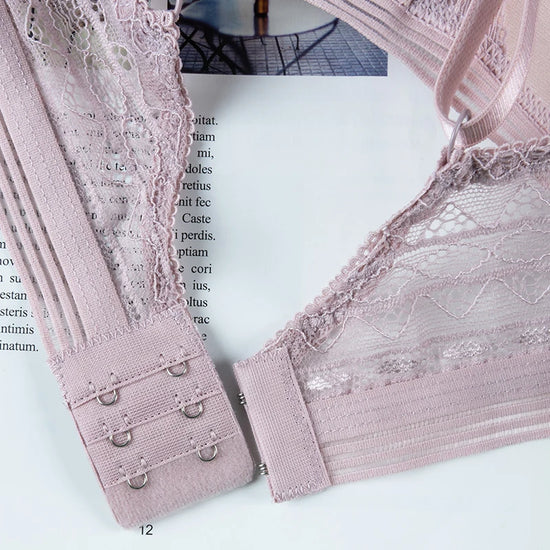 Floral Lace Bras for Women Sexy Lingerie Beauty Back Deep V Bralette Wire Free Thin Underwear Push Up Bra Female Brassiere - Tasawoq