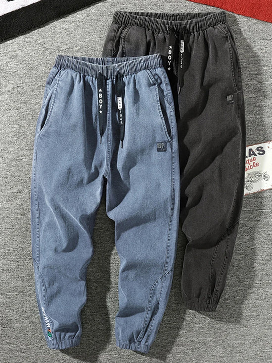 Big Size Men's Jogger Jeans 6XL 7XL 8XL Streetwear Black Blue Casual Denim Cargo Pants Stretch Cotton Taper Jeans Baggy Trousers - Tasawoq