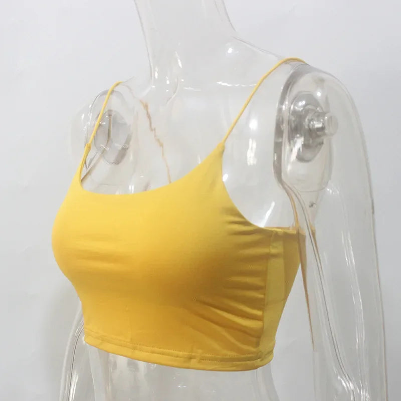 Sexy Sleeveless Vest Corset Crop Top Women Aesthetic Clothing Summer Y2k Streetwear White Black Yellow Red Tank Top for Womens - Tasawoq