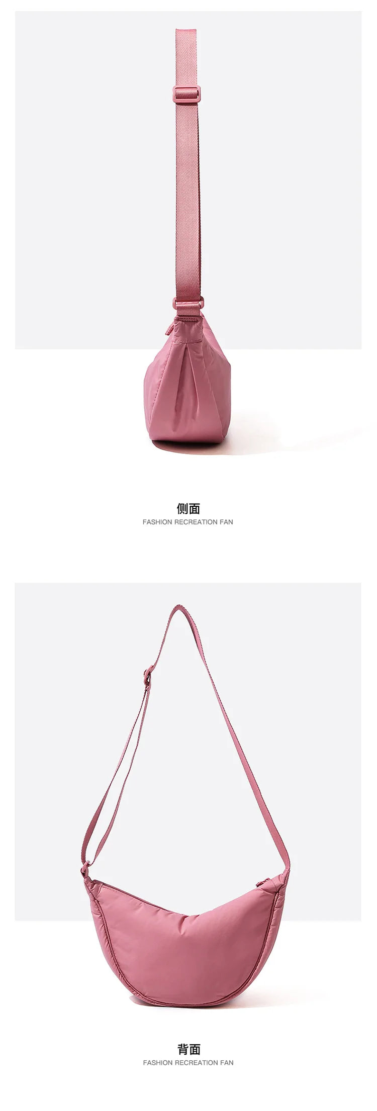 Solid Color Women's Portable Shoulder Bag Simple Female Nylon Cloth Padded Crossbody Bags Travel Purse Handbags Messenger Bag - Tasawoq