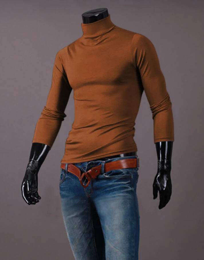 Thermal Underwear Tops Men Winter Clothes Thermal Shirt Autumn Men's Winter Tights High Neck Thin Slim Fit Long Sleeve T-shirt - Tasawoq