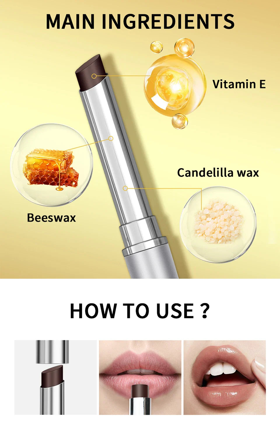 Colorless Black Honey Lip Balm Lipstick Long Lasting Hygienic Moisturizing Lips Plumper Nourish Makeup Lip Care Cosmetics - Tasawoq