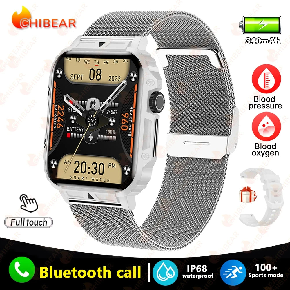 Military Outdoor GPS Sports Smart Watch Men 1.95 inch Heart Rate Blood Oxygen Bluetooth Call SmartWatches Men's For Android IOS - Tasawoq